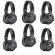 Audio-Technica 6 Pack ATH-M40x Professional Monitor Headphones, Black W/Cloth