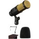 Heil Sound Heil PR 40 Broadcaster Package Kit with Shockmount, Foam Windscreen & Broadcast Arm (Black & Gold)
