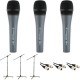 Sennheiser e 835 Microphone 3-pack with Stands and Cables