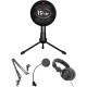Blue Snowball iCE USB Condenser Microphone with Boom Arm, Headphones & Pop Filter