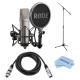 Rode Microphones NT1-A Cardioid Mic, Bundle with Mic Stand & XLR Cable