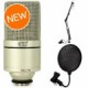 MXL 990 Large-diaphragm Condenser Microphone with Boom Arm and Pop Filter