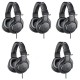 Audio-Technica 5 Pack ATH-M20x Pro Monitor Headphones, 96dB, 15-20kHz, Black