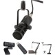 Polsen Livestreaming Kit with MC-POD Mic, aoni A20 HD Webcam, USB Interface & Broadcast Arms