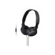 Sony MDR-ZX110AP Extra Bass Closed Dynamic Smartphone Headset, Black