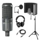Audio-Technica AT2020USB+ Cardioid Condenser USB Microphone Recording Setup Kit
