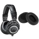 Audio-Technica ATH-M50x Headphones - With H&A High Frequency Leather Earpads