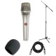Neumann KMS 105 Stage Vocal Condenser Microphone, Nickel, with Accessories Kit