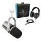Shure MV7 Dual XLR/USB Podcasting Microphone, Silver,Bundle w/SRH440A Headphones
