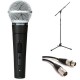 Shure SM58S Handheld Microphone with Premium Stand and Cable