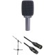 Sennheiser e609 Dynamic Microphone with Short Telescoping Boom Stand and Cable Kit