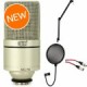 MXL 990 Large-diaphragm Condenser Microphone with Boom Arm, Pop Filter, and Microphone Cable