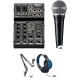 ART USBMIX4 2-Person Podcasting Kit with Interface, Microphones, Boom Arms & Headphones