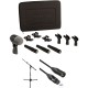 Shure DMK57-52 Drum Mic Kit for Live Settings with Stand and 4 Cables