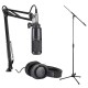 Audio-Technica AT2020 Podcasting Studio Microphone Pack with Stand