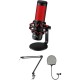 HyperX QuadCast USB Condenser Microphone Kit with Broadcast Arm & Pop Filter (Red)