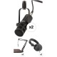 Polsen 2-Person MC-POD Podcasting Kit with Mics, Broadcast Arms & Headphones